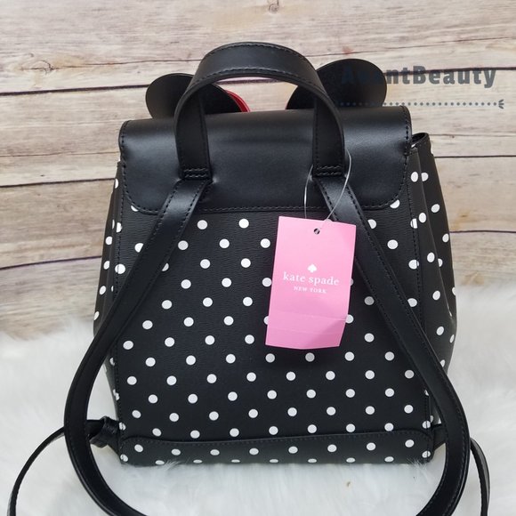Disney polka dots black kate spade new york minnie mouse bag backpack white main image 5